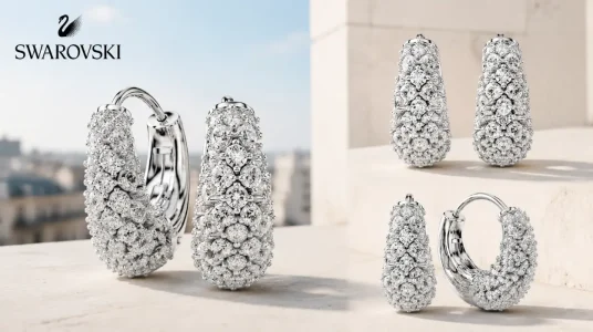 Pendientes Sublima de Swarovski en rodio con zirconias transparentes