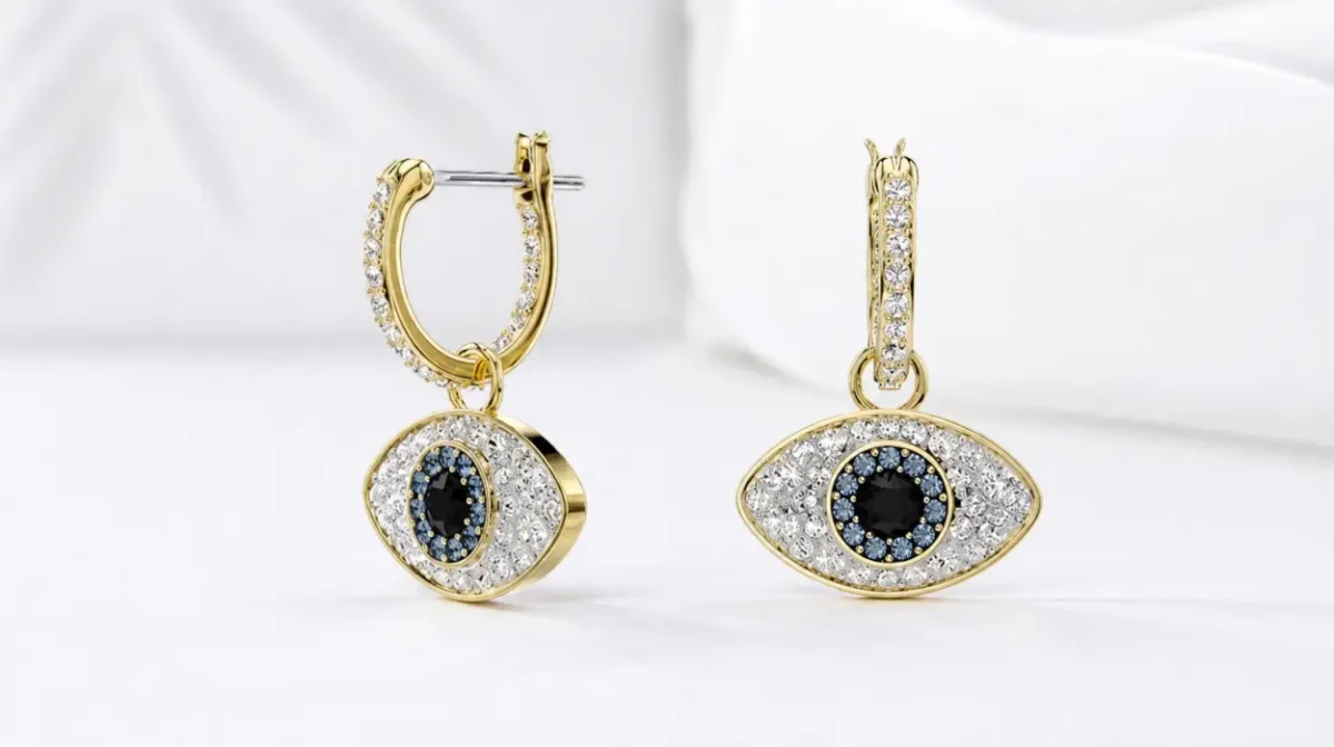 Pendientes Swarovski Symbolica de ojo turco con baño oro