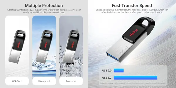 Pendrive Netac UM3 3.2 de 128 GB