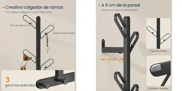 perchero pared songmics rama oferta