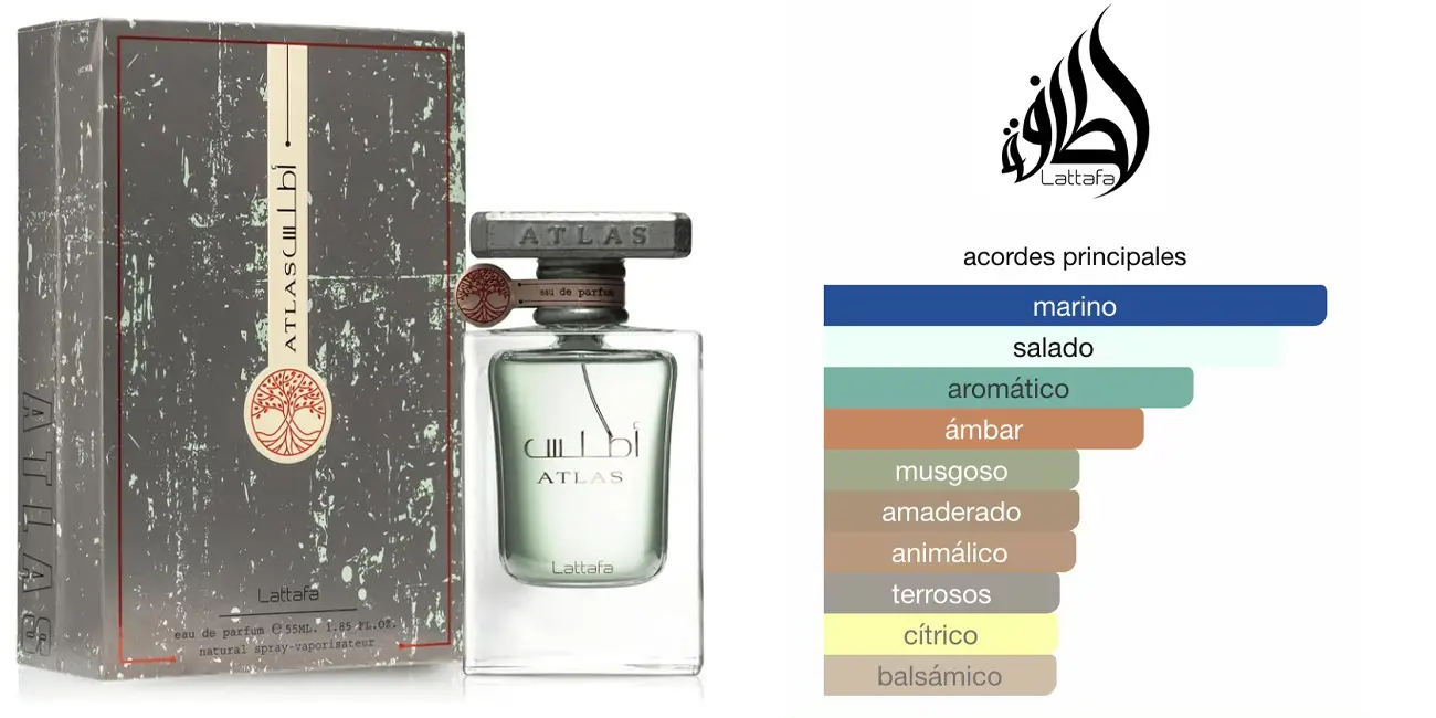Perfume árabe Atlas Lattafa de 55 ml