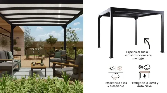 Pérgola de aluminio NATERIAL Borea de 300 x 300 cm