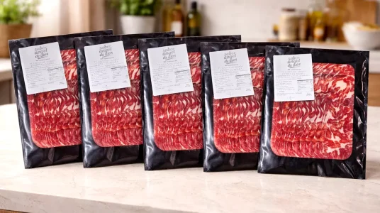 Pack de 6 sobres de pétalos de jamón ibérico Ángel de Dios de 150 g