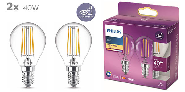 Philips E14 bombilla filamentos oferta