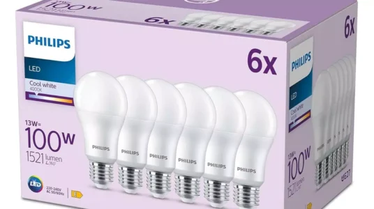 6 bombillas Philips E27 LED A60 100W