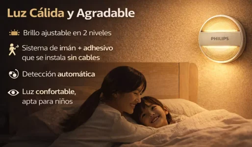Philips MyLiving luz nocturna DIANAII luz inteligente con sensor de movimiento y batería recargable