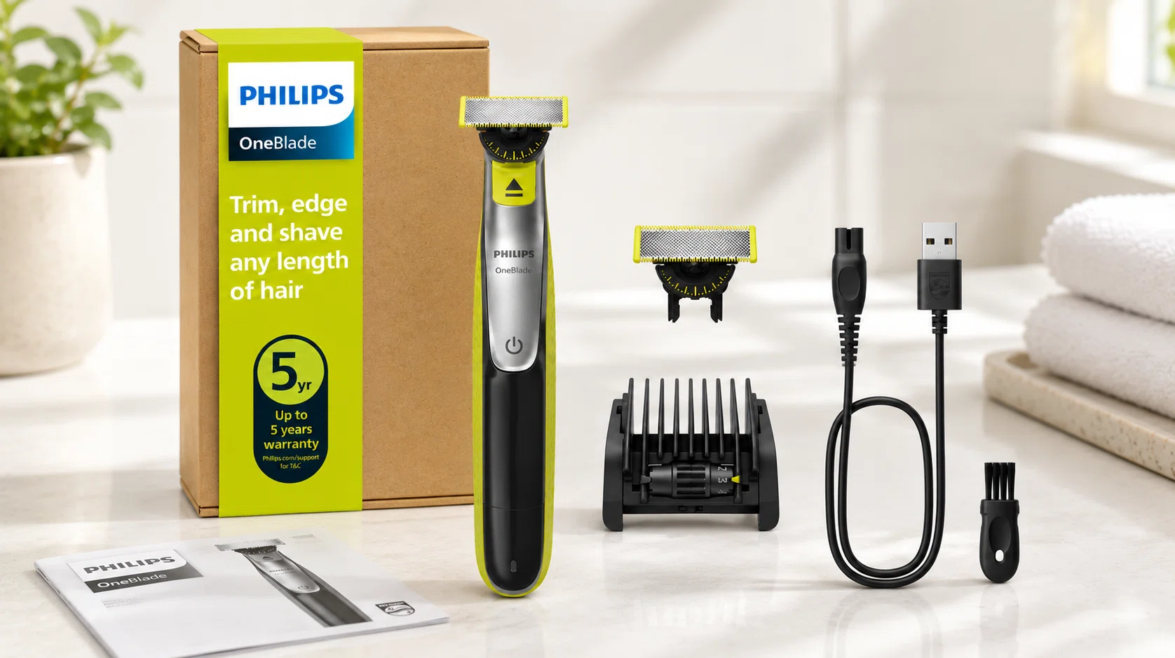 Maquinilla de afeitar híbrida Philips OneBlade 360