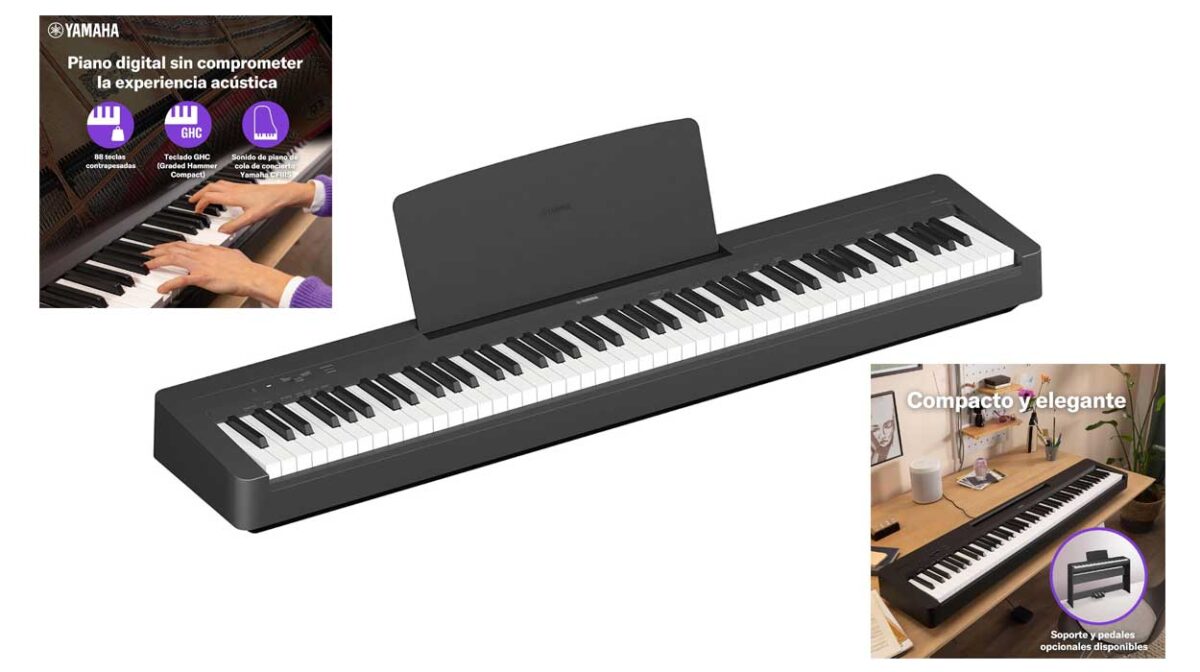 Piano digital Yamaha P-45 portátil y ligero para aficionados