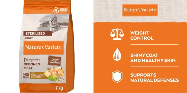 Pienso Nature's Variety con pollo para gatos esterilizados