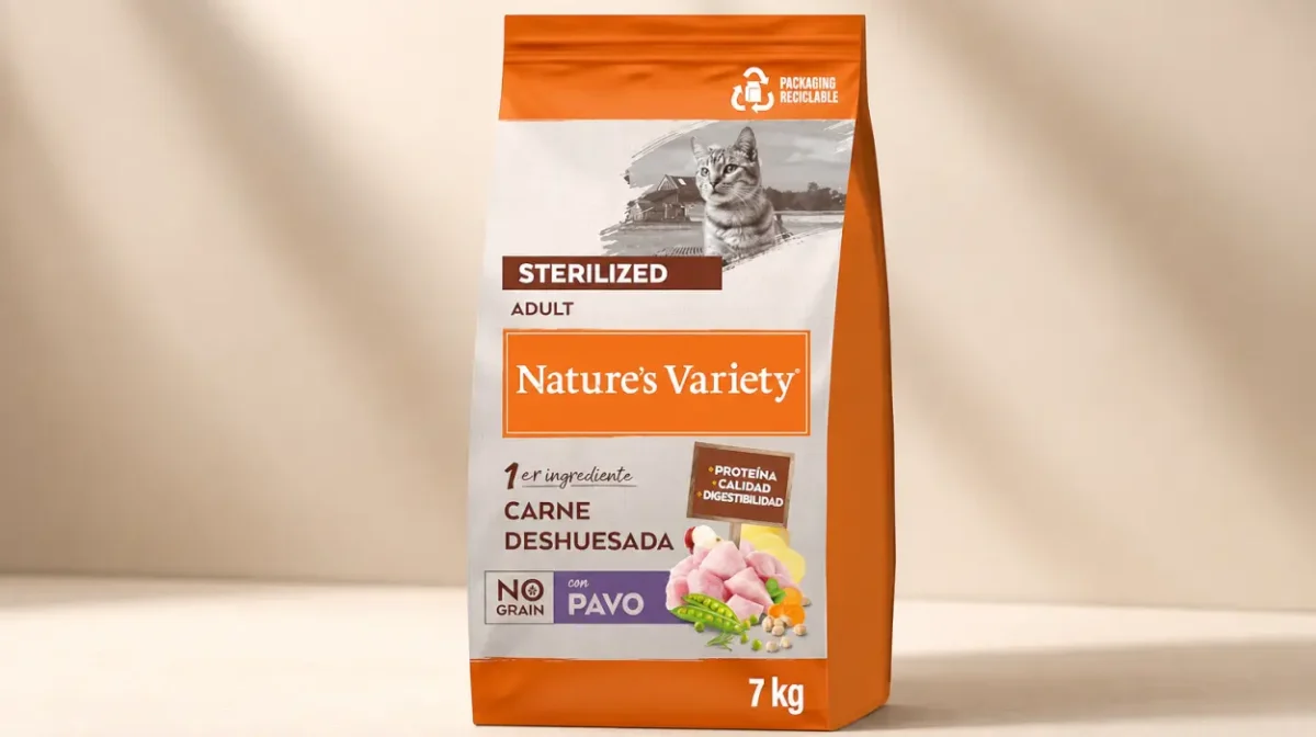 Pienso Nature's Variety No Grain para gatos esterilizados con pavo de 7 kg
