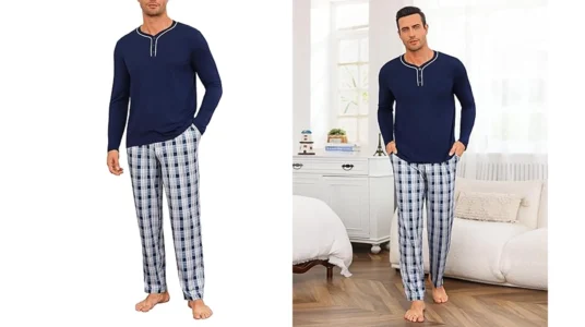 pijama de algodón de manga larga Demegimi para hombre