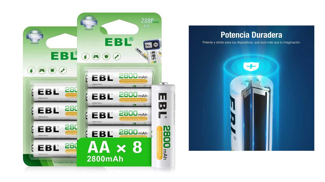 pilas recargables EBL AA baratas