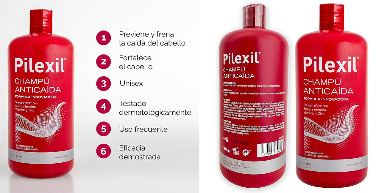 Pilexil champú pelo anticaída oferta