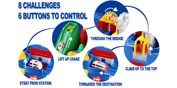 Pista de coches interactiva AISIPRIN para niños