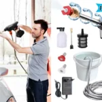 Pistola de lavado inalámbrica con accesorios