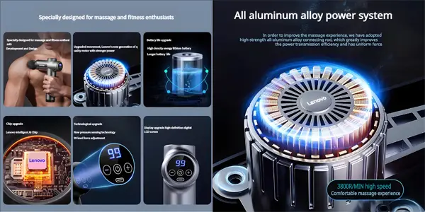 Pistola de masaje muscular Lenovo