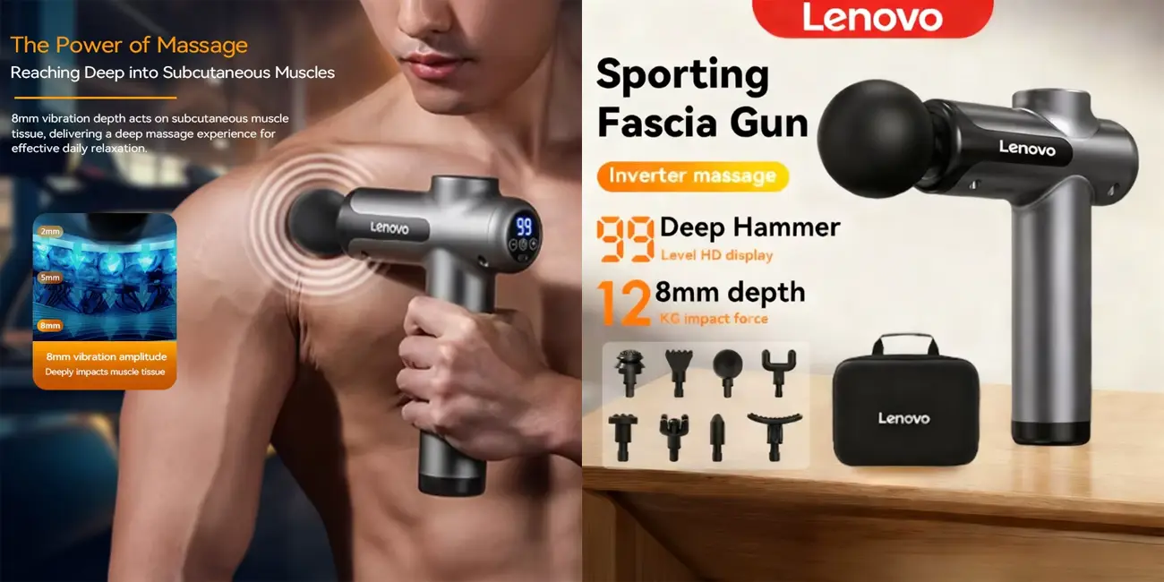 Pistola masajeadora inalámbrica Lenovo