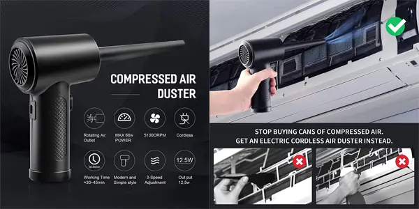 Soplador de polvo eléctrico con 3 velocidades