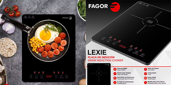 Placa de inducción Fagor Lexie portátil barata