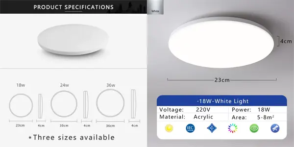 Plafón LED OTELEI de 18W