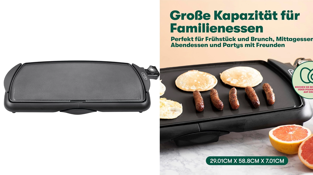 plancha eléctrica Bella de 27 x 51 cm