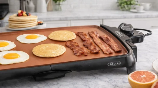 plancha eléctrica de cerámica antiadherente Bella