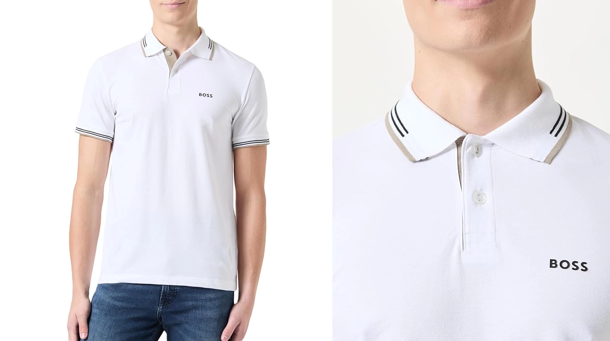 polo Hugo Boss Paul en color blanco para hombre barato