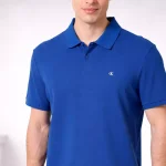 Polo de piqué Calvin Klein SS Monogram Chase Blue
