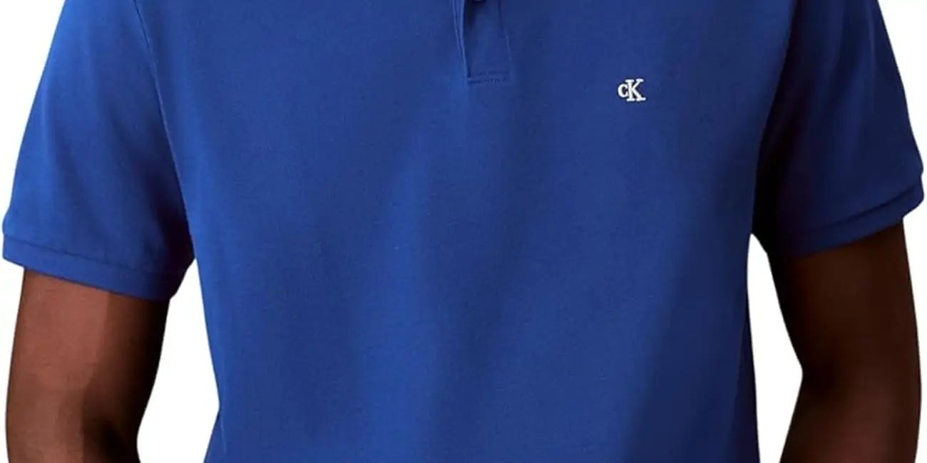 Polo de piqué Calvin Klein SS Monogram Chase Blue para hombre