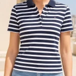 Polo Tommy Hilfiger de manga corta para mujer en multicolor