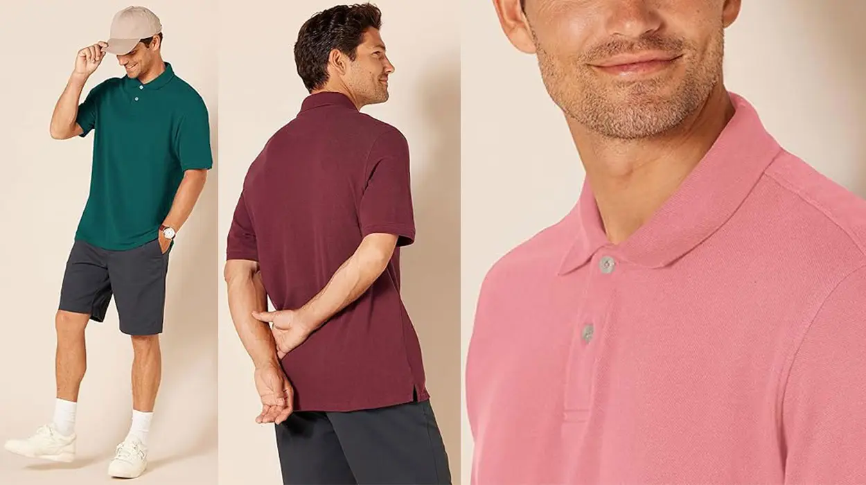 Polo de piqué de algodón Amazon Essentials para hombre barato