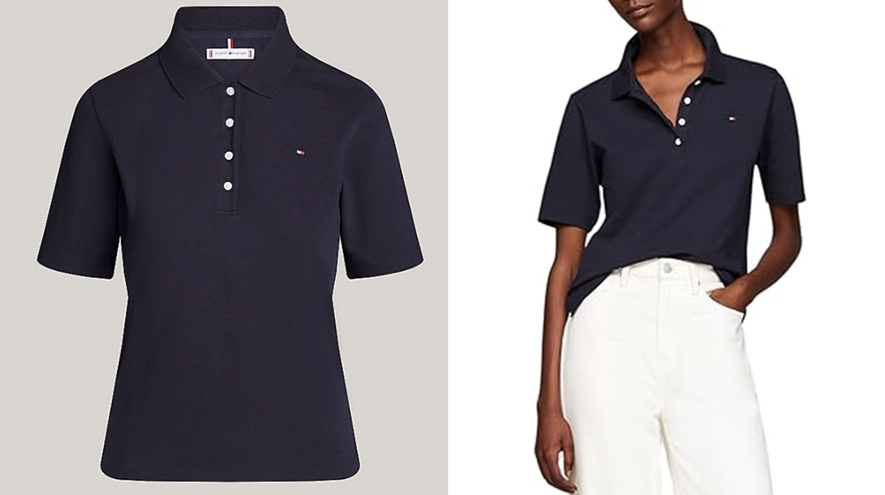 Polo Tommy Hilfiger con bordado para mujer barato