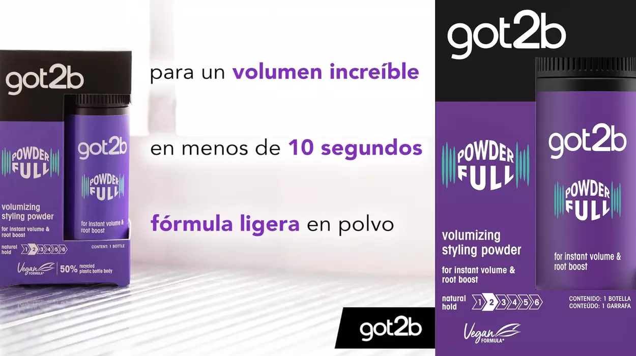 Polvo Texturizante Got2B Volumen Powderful de 10 g para un cabello con volumen y textura natural