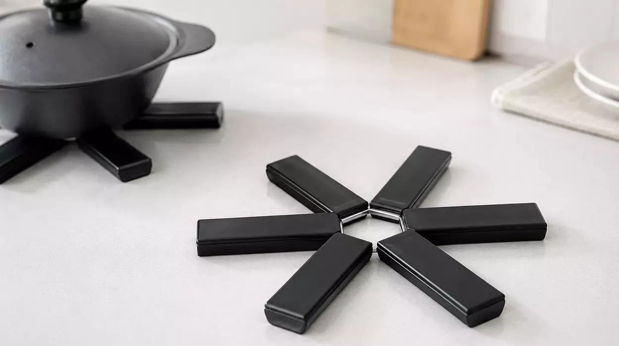 Portaollas y sartén plegable, compacto y resistente al calor hasta 220°C