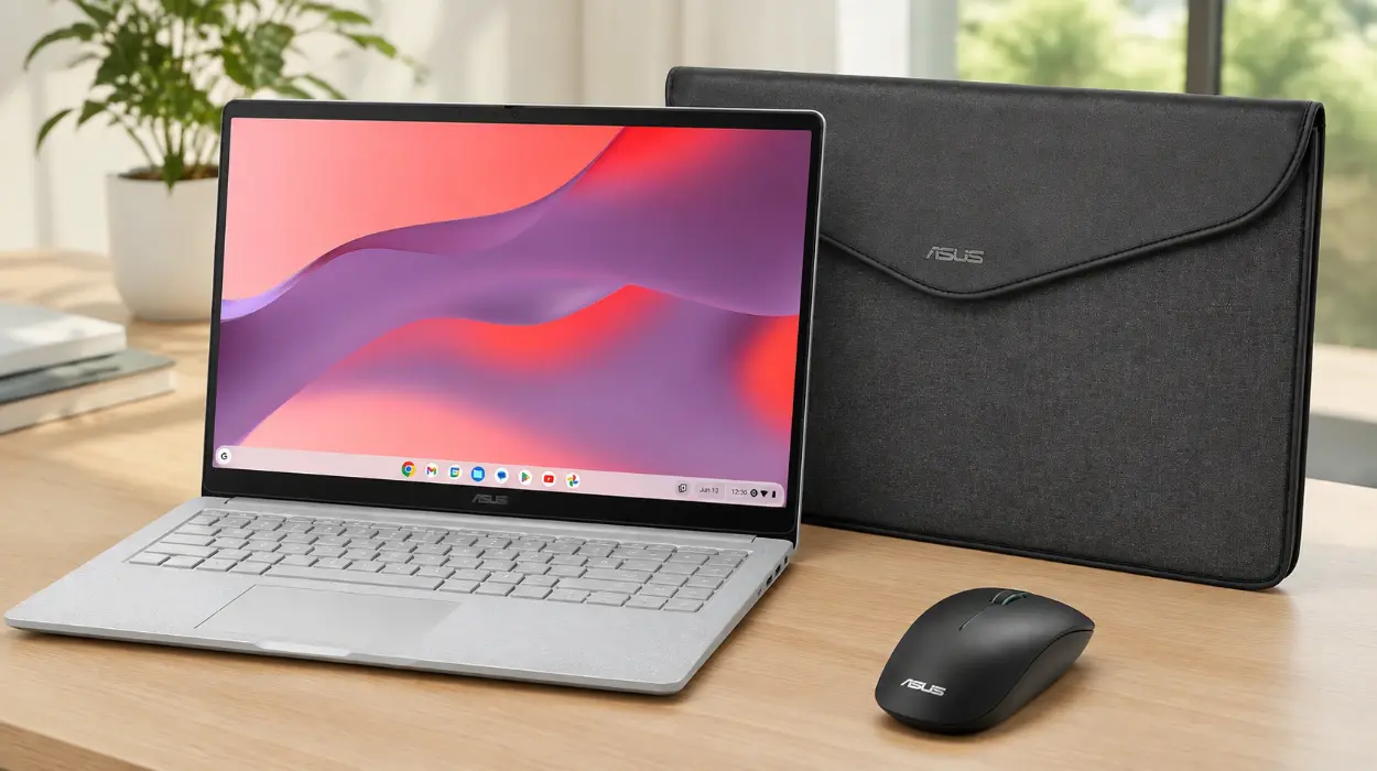 ASUS Chromebook CM1505 de 15,6" con con ratón y funda incluidos