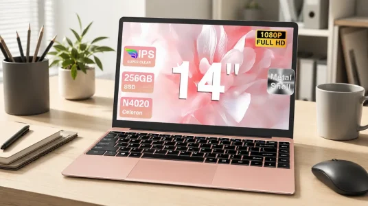 Ordenador portátil bvate 2026 de 14 pulgadas con procesador Celeron, 256GB SSD y opción de expansión hasta 1TB