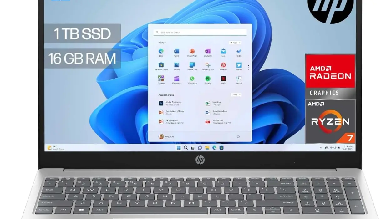 Portátil potente HP de 15.6" FHD con Ryzen 7, 16 GB RAM y 1TB SSD