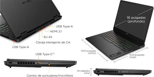 Portátil gaming HP OMEN C92RXEA 2.5K de 16"