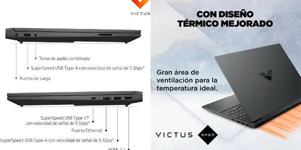 Portátil gaming HP Victus 15-fa2002ns de 16.5" FHD
