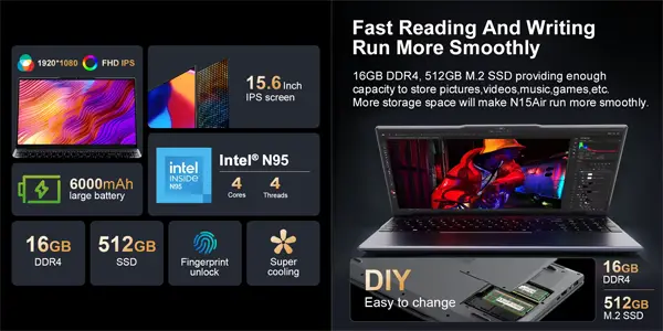 Portátil Ninkear N15 Air de 15.6" FHD