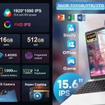 Portátil XIAORAN FHD de 15.6"