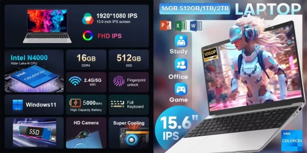 Portátil XIAORAN FHD de 15.6"