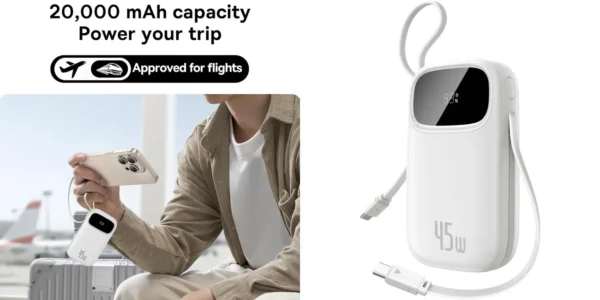 Powerbank Baseus de 20.000 mAh y 45W