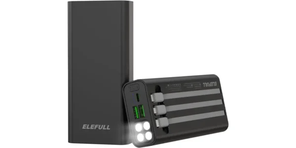 Powerbank Elefull de 26.800 mAh con cables integrados