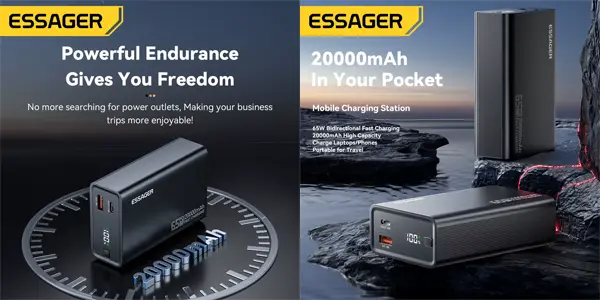 Batería externa Essager de 20.000 mAh