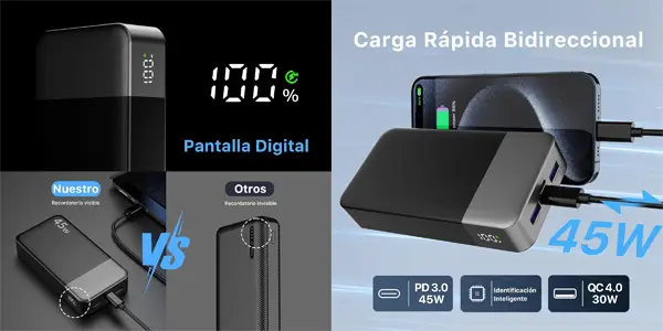 Powerbank NOBIS de 20.000 mAh