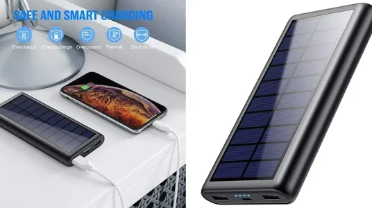 Powerbank QTshine de 26.800 mAh con carga solar
