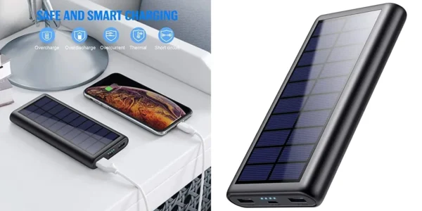 Powerbank QTshine de 26.800 mAh con carga solar