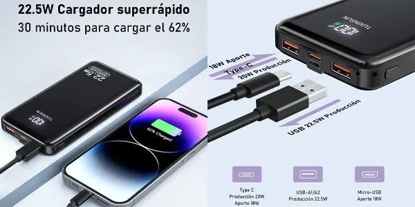 Powerbank TUXINSUN 20.000 mAh