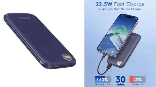 powerbank ultra slim de 10.000 mAh con carga rápida